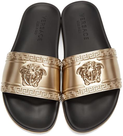 versace gold slides|versace heels on sale.